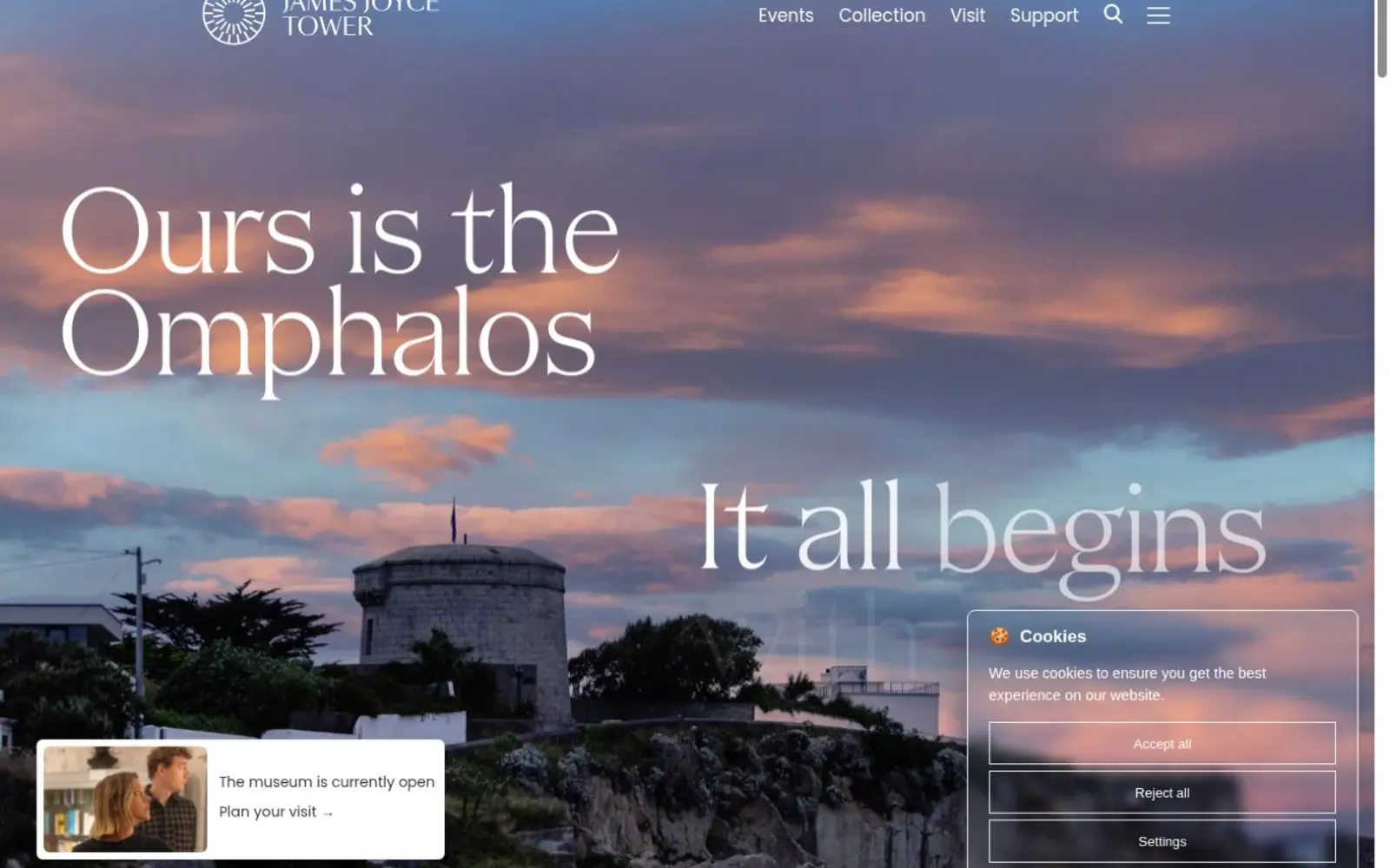 Preview of the James Joyce Tower cultural website